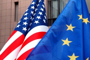 BANDIERA USA STATI UNITI UNIONE EUROPEA UE BANDIERE